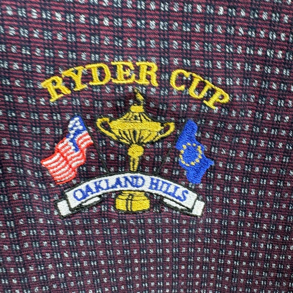 Ben Hogan Mens Ryder Cup 2004 Oakland Hills Golf Polo Shirt Burgundy Large - Picture 2 of 5
